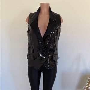 Dolce & Gabbana Black Sequin Vest size 42 women’s very unique